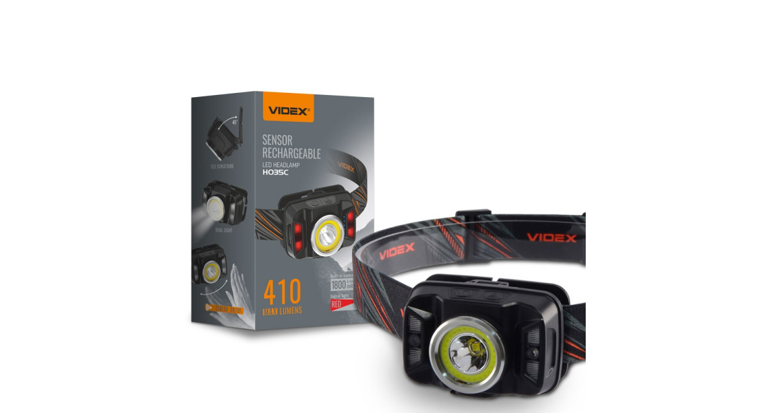 Налобний світлодіодний ліхтарик VIDEX VLF-H035C 410Lm 5000K
