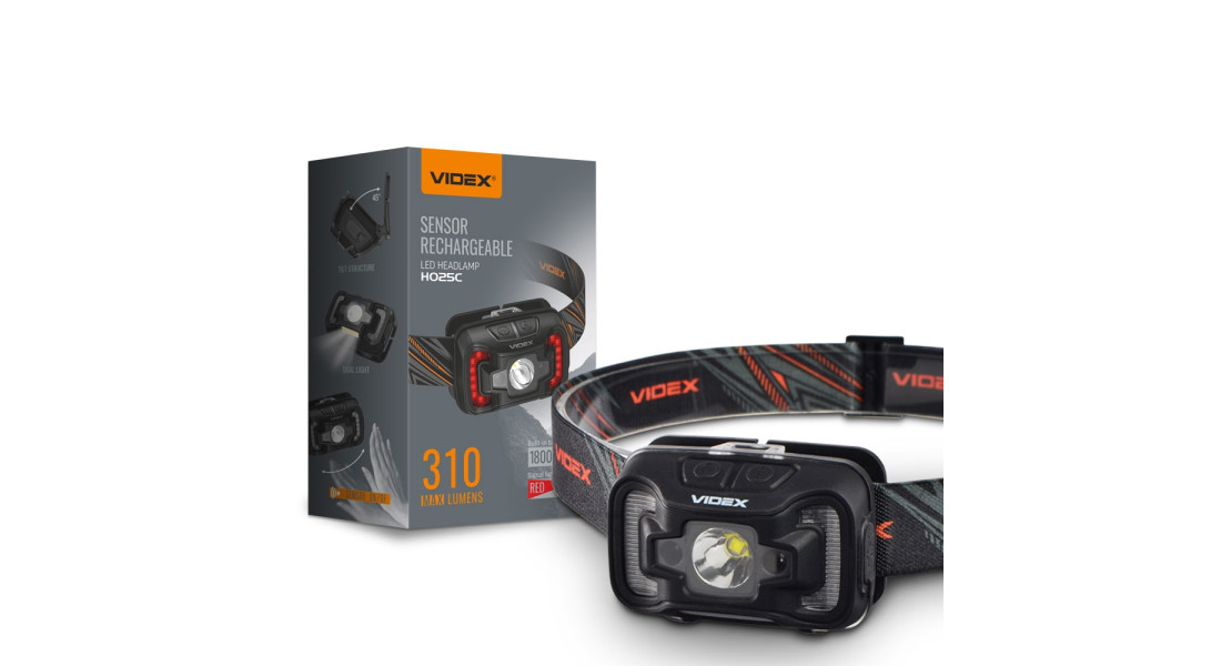 Налобний світлодіодний ліхтарик VIDEX VLF-H025C 310Lm 5000K