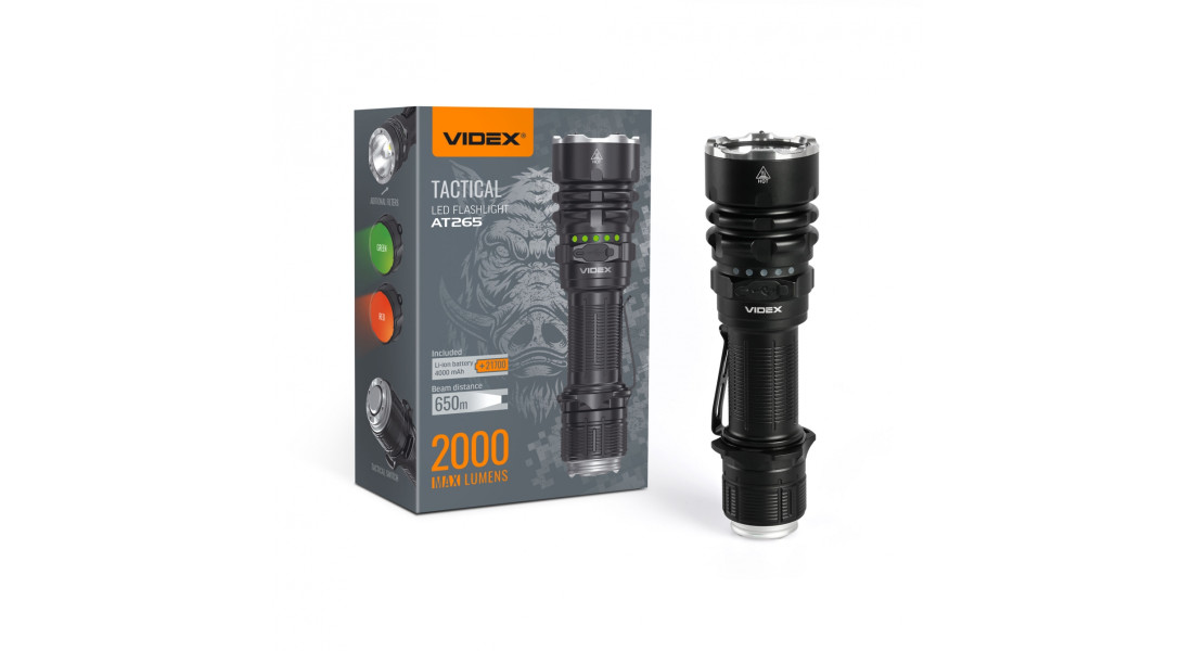 Тактичний світлодіодний ліхтарик VIDEX VLF-AT265 2000Lm 6500K
