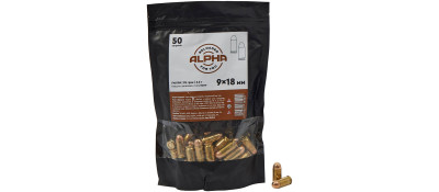 Патрон ALPHA  кал. 9х18 Makarov куля FMJ RN 6,2 г (95 гр)