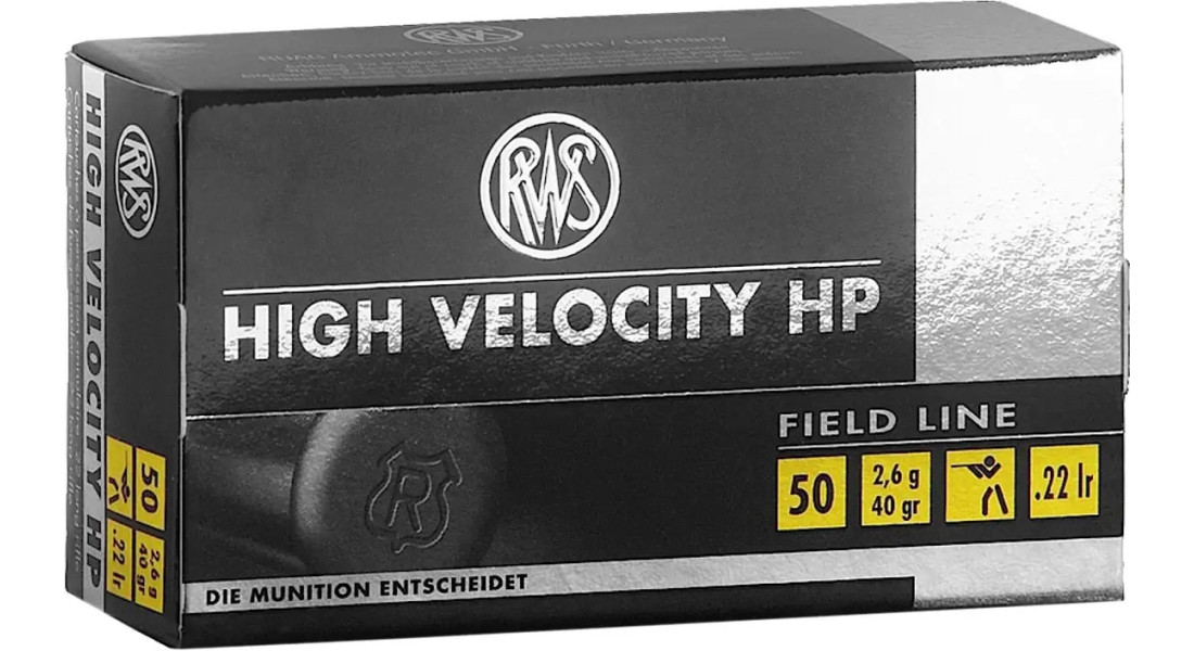 Патрон RWS High Velocity HP кал .22 LR пуля LHP масса 40 гр (2.6 г)