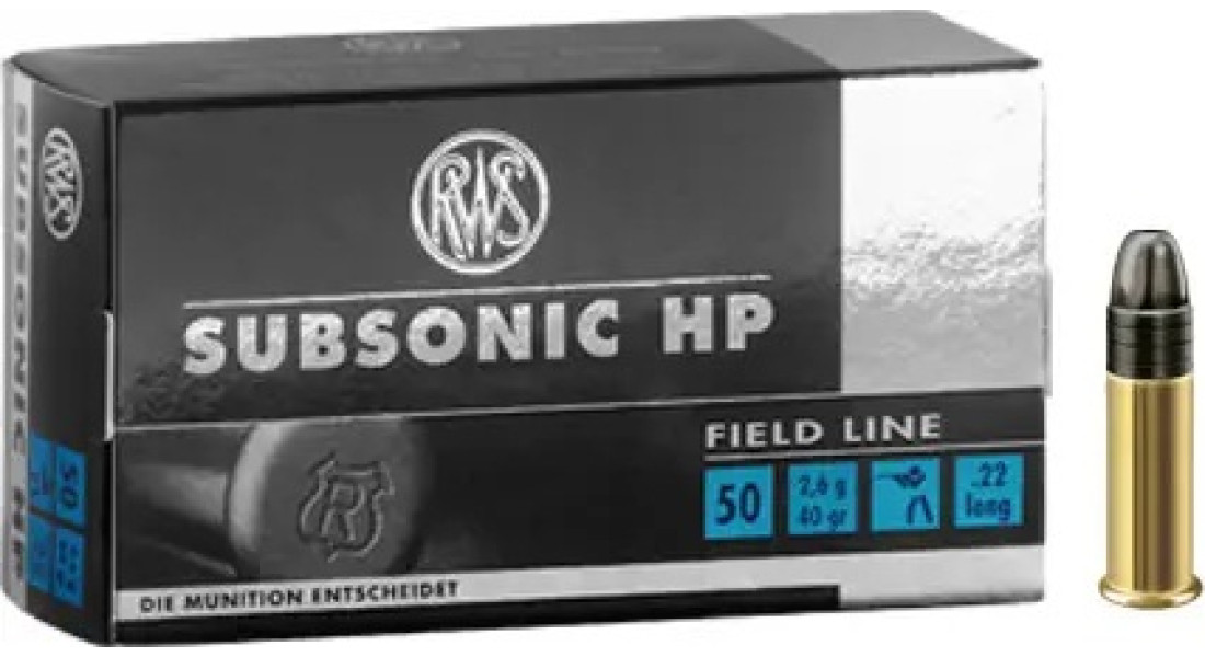 Патрон RWS Subsonic HP кал .22 LR куля LHP маса 2.6 г/40 гран