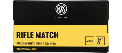 Патрон RUAG RWS Rifle Match кал. 22 LR куля LRN 40 гр (2.6 г)