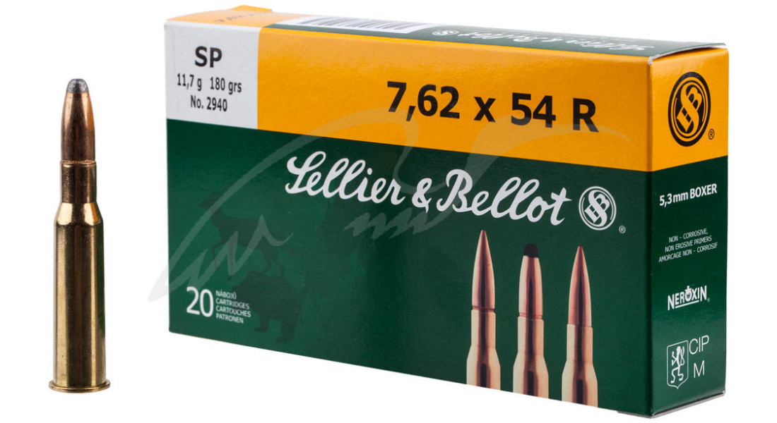 Патрон Sellier & Bellot кал.7,62x54 R куля SP маса 11,7 г/ 180 гран