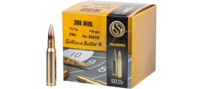 Патрон Sellier & Bellot Training кал. 308 Win куля FMJ маса 11,7 г/ 180 гран