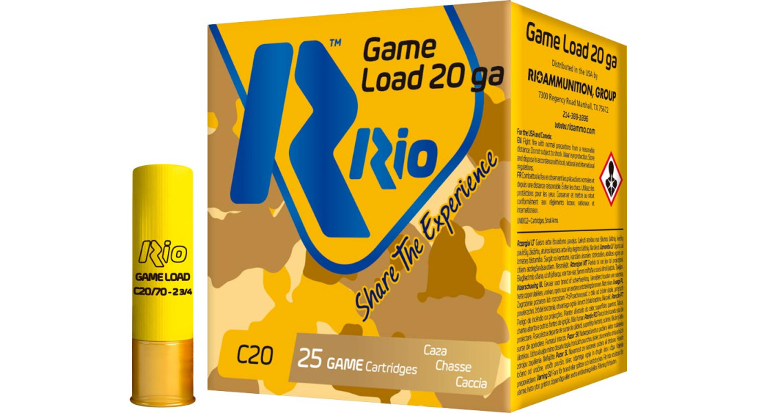 Патрон RIO Load Game C20 NEW кал. 20/70 дріб №9 (2 мм) наважка 25 г