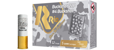 Патрон RIO Royal Buck 21P NEW кал. 12/70 картечь 6.2 мм навеска 28 г