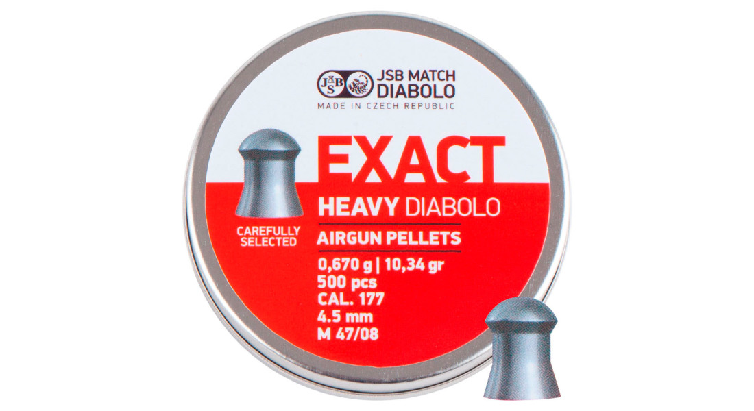 Кулі пневматичні JSB Diabolo Exact Heavy. Кал. 4.52 мм. Вага - 0.67 г. 500 шт/уп