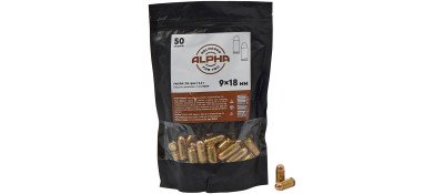 Патрон ALPHA  кал. 9х18 Makarov куля FMJ RN 6,2 г (95 гр)
