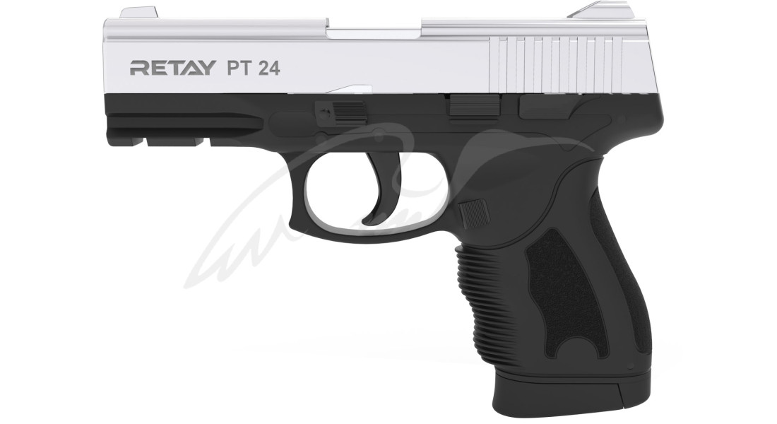 Пистолет стартовый Retay PT24 кал. 9 мм. Цвет - nickel.