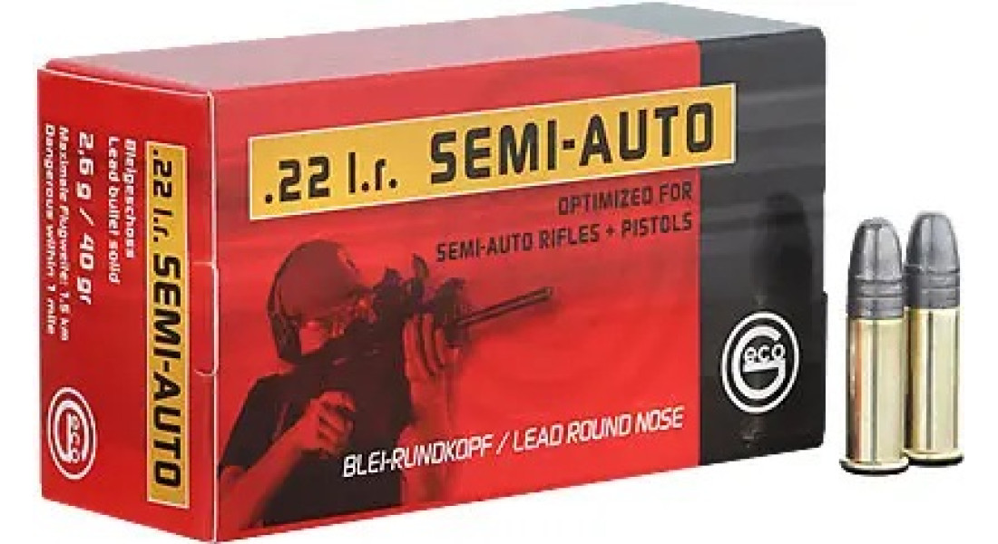 Патрон GECO Semi-Auto кал .22 LR куля BR маса 40 гр (2.6 г) Патрон GECO Semi-Auto кал .22 LR куля BR маса 40 гр (2.6 г)