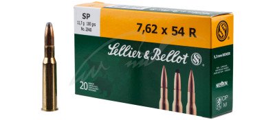 Патрон Sellier & Bellot кал. 7,62x54 R пуля SP масса 11,7 грамм/ 180 гран