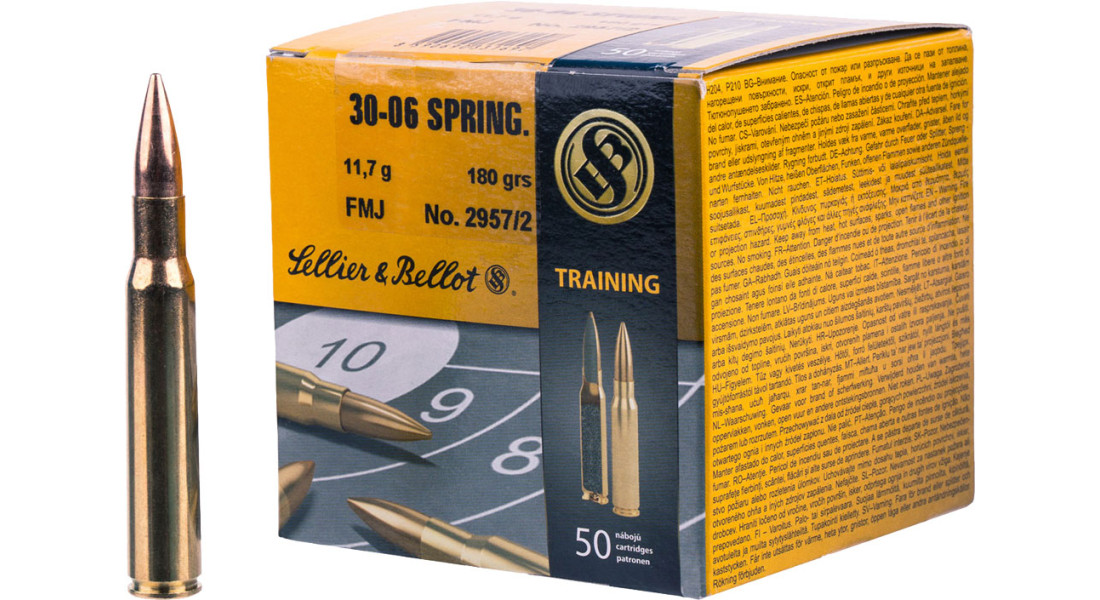 Патрон Sellier & Bellot кал. 30-06 Sprg куля FMJ маса 11,7 грам/ 180 гран.
