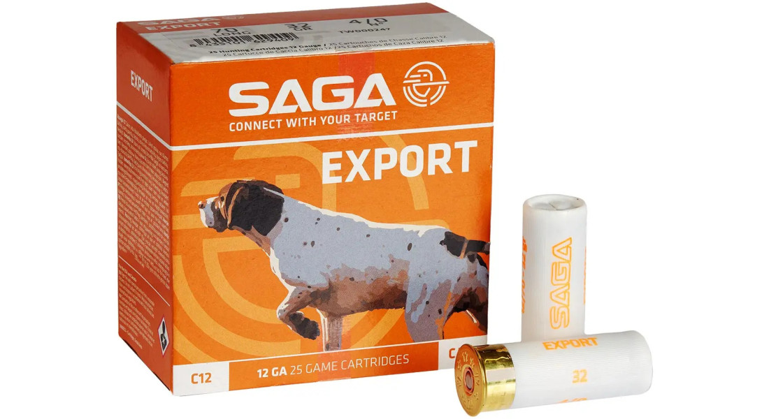 Патрон Saga EXPORT кал. 12/70 дробь №4/0 (5 мм) навеска 32 г