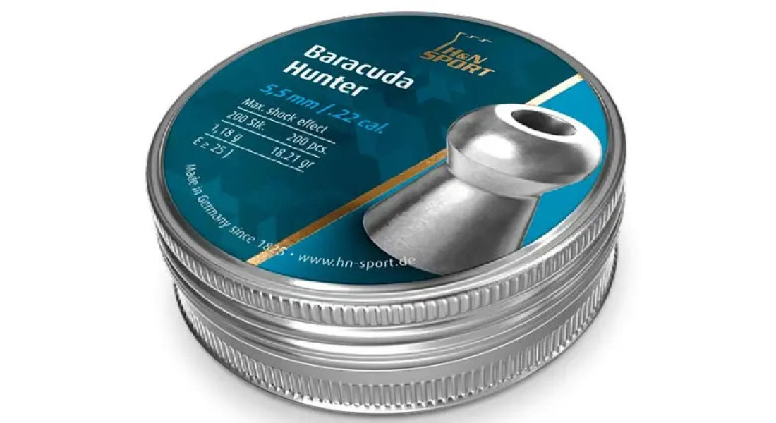 Пули пневматические H&N Baracuda Hunter. Кал. 5.5 мм. Вес - 1.18 г. 200 шт/уп