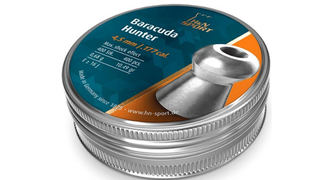 Пули пневматические H&N Baracuda Hunter. Кал. 4,5 мм. Вес - 0,67 г, 400 шт/уп