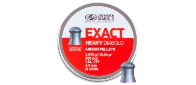 Пули пневматические JSB Diabolo Exact Heavy. Кал. 4.52 мм. Вес - 0.67 г. 500 шт/уп