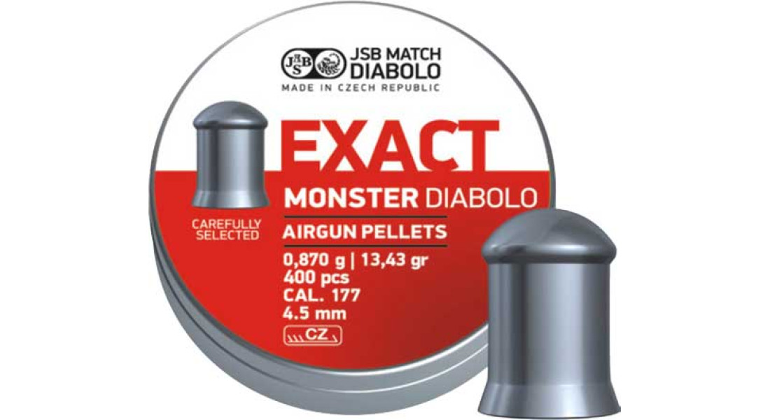 Пули пневматические JSB Diabolo Monster. Кал. 4.52 мм. Вес - 0.87 г. 400 шт/уп