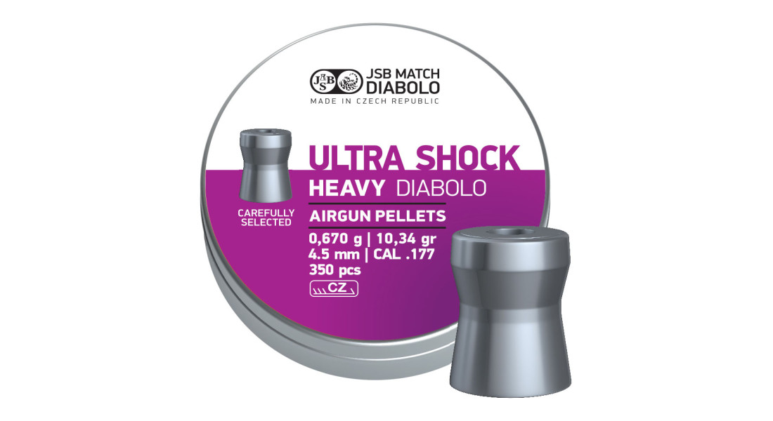 Пули пневматические JSB Heavy Ultra Shock. Кал. 4.5 мм. Вес - 0.67 г. 350 шт/уп