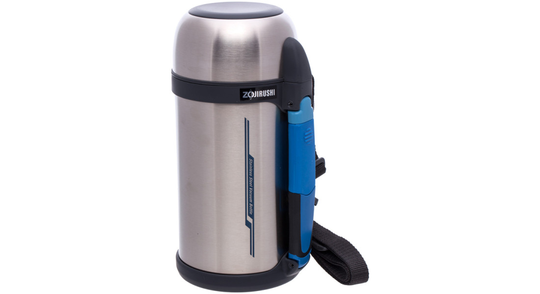 Термос ZOJIRUSHI SF-CС13ХA 1.3l (складная ручка+ремешок) Стальной