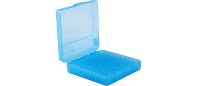 Коробка MTM для патронів кал. 22 LR. на 100 патронів, блакитна