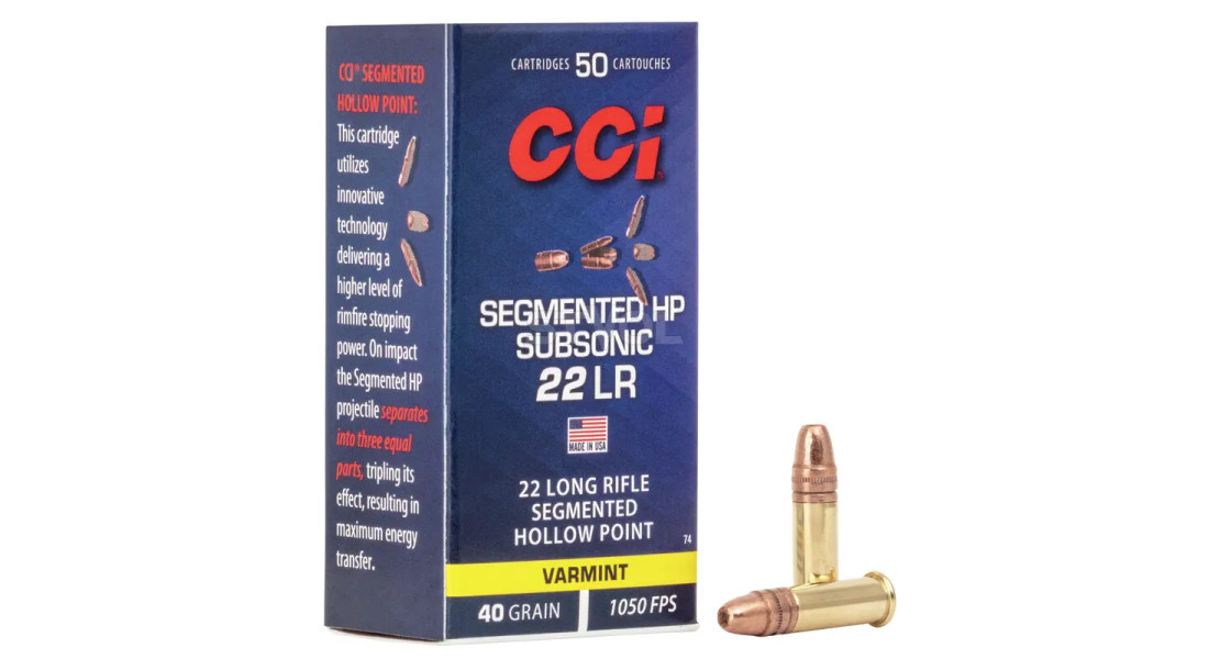 Патрон нарізний CCI 22LR Subsonic Segmented, пуля CPSHP 40GR (2,59 г)