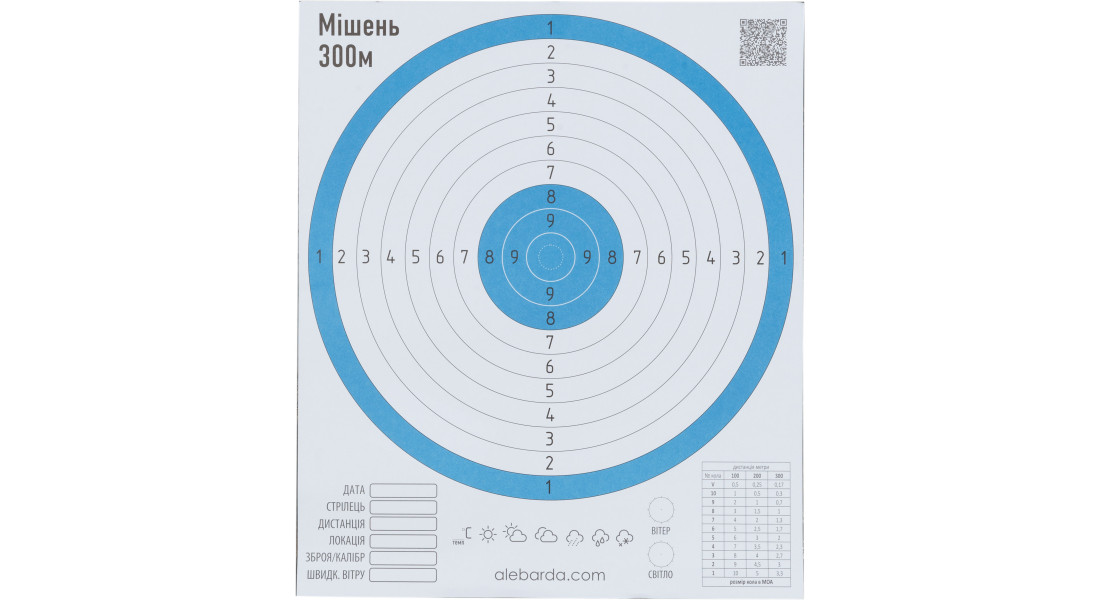 Мішень Алебарда паперова 300М к: синій