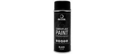 Фарба маскувальна аерозольна RecOil. Колір - чорний. Об'єм - 400 мл
