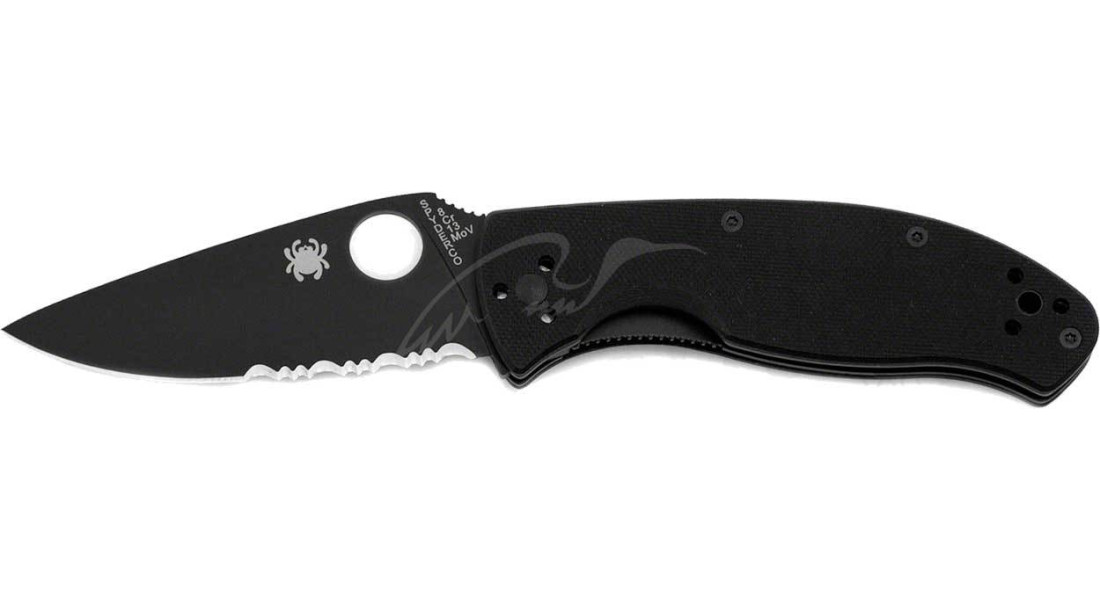 Нож Spyderco Tenacious Black полусеррейтор
