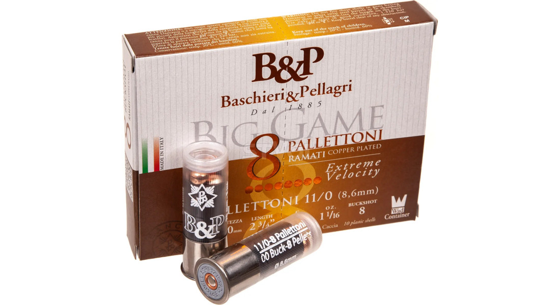 Картечь в контейнере B&P BIG GAME PALLETTONI EXTRA VEL. (8P) к.12/20/70 №11/0