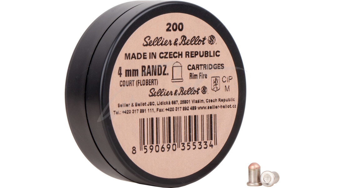 Патрон Флобера Sellier & Bellot Randz Curte кал. 4 mm short. Упаковка 200 шт.