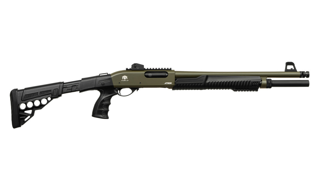 Помповое ружье Huglu ATROX Tactic Khaki Telescopic Stock, кал.12/76